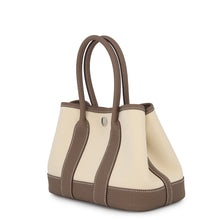 Load image into Gallery viewer, HERMES Neo Garden Etoupe/Vanilla Toile Officier Negonda Leather Size 23
