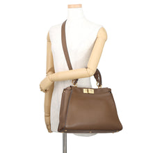 Load image into Gallery viewer, FENDI Peekaboo 2WAYHandbag Brown8BN290 Leather Size regular
