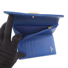 Load image into Gallery viewer, CHANEL Boy Chanel Tri-Fold Wallet BlueA84385 Caviar Leather
