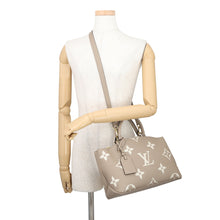 将图像加载到图库查看器中，LOUIS VUITTON Petit Palais Tourterelle ClaimsM58914 Bicolor Monogram Empreinte Leather Size PM
