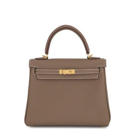 HERMES Kelly Retourne Etoupe Togo Leather Size 25