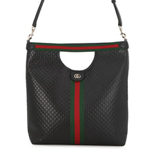 将图像加载到图库查看器中，GUCCI Ophidia Gillio Large Tote Bag Black/Green/Red865452 GGEmbossed Leather
