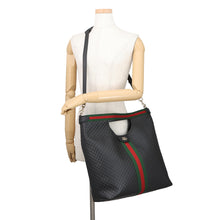 将图像加载到图库查看器中，GUCCI Ophidia Gillio Large Tote Bag Black/Green/Red865452 GGEmbossed Leather
