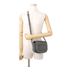 将图像加载到图库查看器中，CELINE Folco Cuil Triomphe Gray198263 Calf Leather
