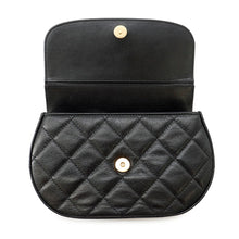 Load image into Gallery viewer, CHANEL Matelasse Half Moon Phone Holder Chain Shoulder Bag BlackAP3367-B12912-94305 Shiny Aged Calf Leather
