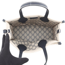 Load image into Gallery viewer, GUCCI Printed Logo Tote Bag Beige/Navy772144 Canvas Leather
