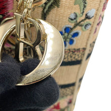 将图像加载到图库查看器中，Dior Lady D-Lite Floral 2WAY Handbag Beige/Multicolor Raffia Canvas Size Medium
