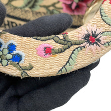 将图像加载到图库查看器中，Dior Lady D-Lite Floral 2WAY Handbag Beige/Multicolor Raffia Canvas Size Medium
