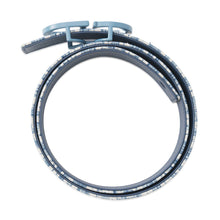 将图像加载到图库查看器中，Dior Oblique Belt Blue Leather Fabric
