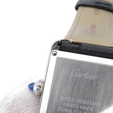 将图像加载到图库查看器中，CARTIER Tank mast SM H29.5mm×W22mm Stainless Steel Leather Silver DialWSTA0042

