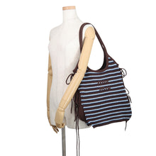 将图像加载到图库查看器中，MIUMIU Ivy Crochet Tote Bag Cocoa Brown/Celeste Blue5BG311_2IH7_F04H6_V_OLL Cotton
