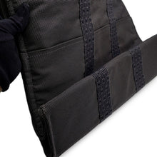 将图像加载到图库查看器中，HERMES Her Line Tote Gray Canvas Size MM

