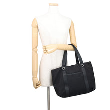 Load image into Gallery viewer, BVLGARI Logo Mania Tote Bag Black Canvas Leather
