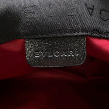Load image into Gallery viewer, BVLGARI Logo Mania Tote Bag Black Canvas Leather
