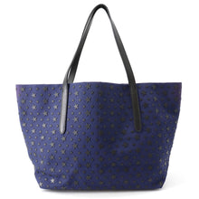 Load image into Gallery viewer, JIMMY CHOO Star motif tote bag Navy/Black Canvas Leather
