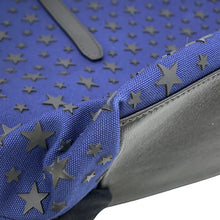 Load image into Gallery viewer, JIMMY CHOO Star motif tote bag Navy/Black Canvas Leather

