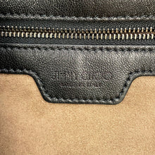 Load image into Gallery viewer, JIMMY CHOO Star motif tote bag Navy/Black Canvas Leather
