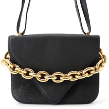 Load image into Gallery viewer, Bottega Veneta Mount Envelope Shoulder Bag Black Leather
