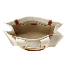 Load image into Gallery viewer, Chloe Woody Tote Bag Brown/WhiteCHC22AS383I2690U Canvas Calf Leather Size Large
