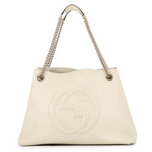 Load image into Gallery viewer, GUCCI Soho Interlocking G Chain Tote Bag Ivory536196 A7M0G 9522 Leather

