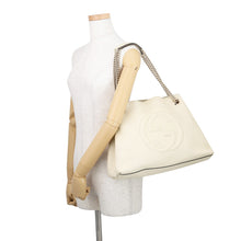 Load image into Gallery viewer, GUCCI Soho Interlocking G Chain Tote Bag Ivory536196 A7M0G 9522 Leather
