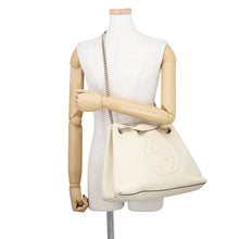 Load image into Gallery viewer, GUCCI Soho Interlocking G Chain Tote Bag Ivory536196 A7M0G 9522 Leather
