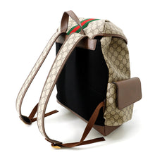 Load image into Gallery viewer, GUCCI Offdia Backpack Brown/Red/Green598140 GG Supreme Leather Size Medium
