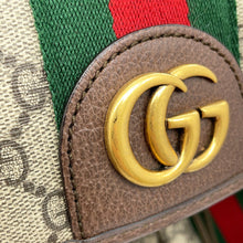 Load image into Gallery viewer, GUCCI Offdia Backpack Brown/Red/Green598140 GG Supreme Leather Size Medium
