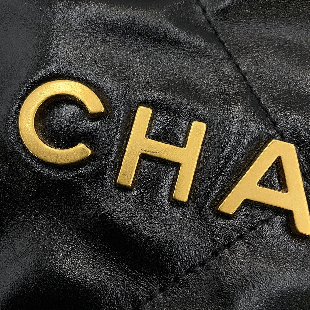 CHANEL カタログ CHANEL CHANEL22 Backpack BlackAS3313 shiny calf Size Large