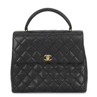 CHANEL Matelasse Handbag BlackA12397 Caviar Leather