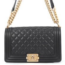 Load image into Gallery viewer, CHANEL Boy Chanel ChainShoulder Bag BlackA67086 Lambskin Size 25
