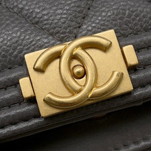 Load image into Gallery viewer, CHANEL Boy Chanel Chain Wallet GrayA67364 Caviar Leather
