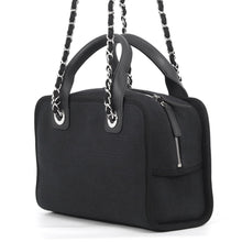 Load image into Gallery viewer, CHANEL Deauville Bowling 2-Way Bag Navy/BlackA92749 Canvas Leather
