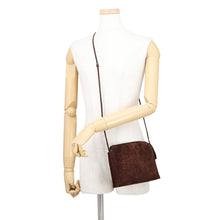 Load image into Gallery viewer, New Twin Shoulder Bag Brown Velour
