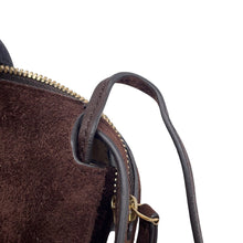 Load image into Gallery viewer, New Twin Shoulder Bag Brown Velour
