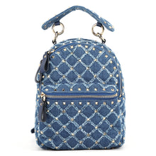 Load image into Gallery viewer, Valentino Garavani Studded Backpack Blue Denim
