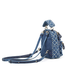 Load image into Gallery viewer, Valentino Garavani Studded Backpack Blue Denim
