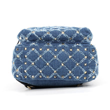 Load image into Gallery viewer, Valentino Garavani Studded Backpack Blue Denim
