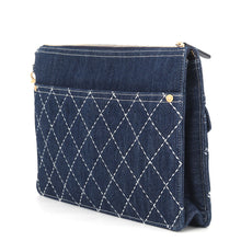 Load image into Gallery viewer, CHANEL Matelasse Clutch Bag Blue Denim
