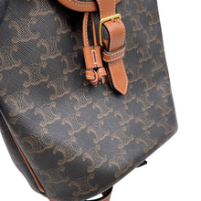 Load image into Gallery viewer, CELINE Triomphe Falco Backpack Black/Tan197662 PVC Leather
