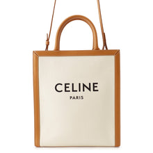 Load image into Gallery viewer, CELINE Vertical Cabas 2WAY Handbag Beige/Brown192082BNZ.02NT Canvas Leather Size Small
