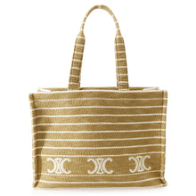 Load image into Gallery viewer, CELINE Triomphe Tote Bag Gold/Ivory Canvas
