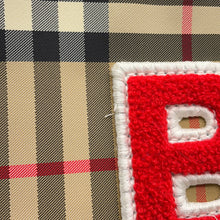Load image into Gallery viewer, BURBERRY Nova Check B Patch Shoulder Bag Beige/Black/Red8023901 Nylon Leather
