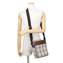 Load image into Gallery viewer, BURBERRY Nova Check Shoulder Bag Beige/Black/Red Canvas Leather

