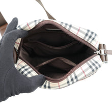 Load image into Gallery viewer, BURBERRY Nova Check Shoulder Bag Beige/Black/Red Canvas Leather
