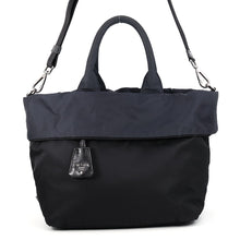 Load image into Gallery viewer, PRADA Tessuto Double 2-Way Tote Bag Black/NavyB1959V Nylon
