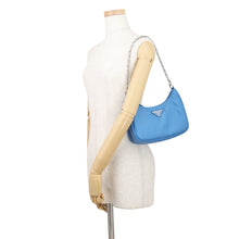 将图像加载到图库查看器中，PRADA Re-edition Shoulder Bag Light Blue1BH204 Leather
