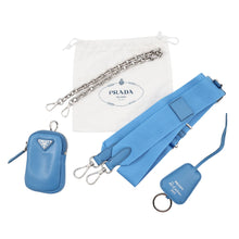 将图像加载到图库查看器中，PRADA Re-edition Shoulder Bag Light Blue1BH204 Leather
