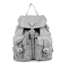 Load image into Gallery viewer, PRADA SEA-BEYOND Backpack Gray1BZ677 Nylon Saffiano LeatherLeather Size Small
