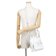 Load image into Gallery viewer, PRADA BucketShoulder Bag White1BH038 Patent Leather
